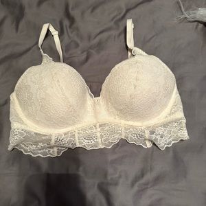 Pink lace push up bra